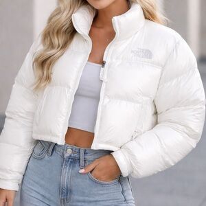 The North Face Retro Nuptse 700 Down Cropped Puffer Jacket